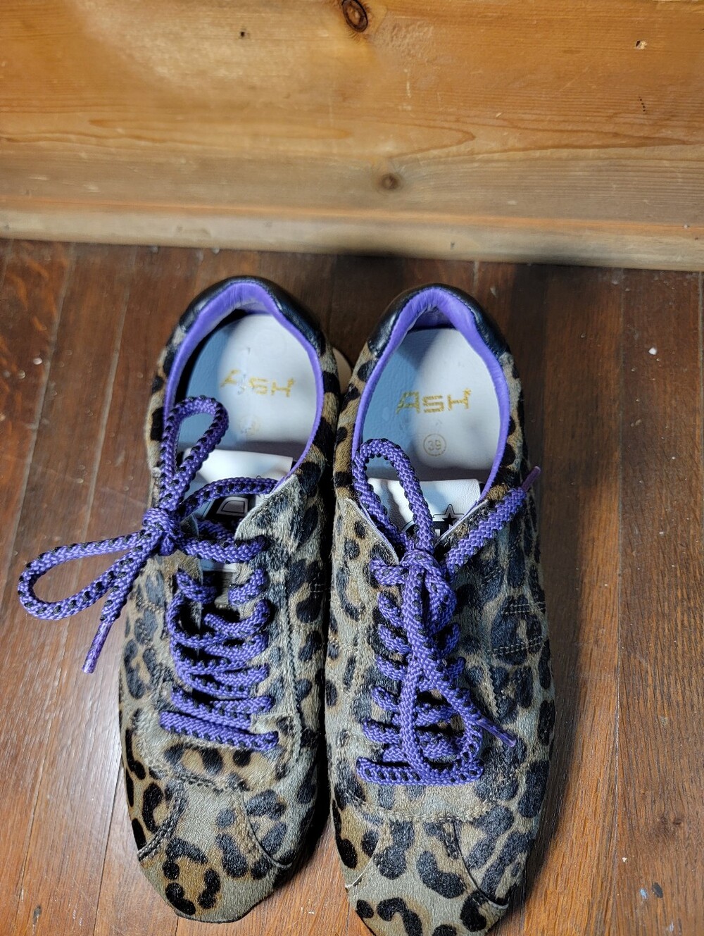 Ash Leopard Print Sneakers - Black and Brown